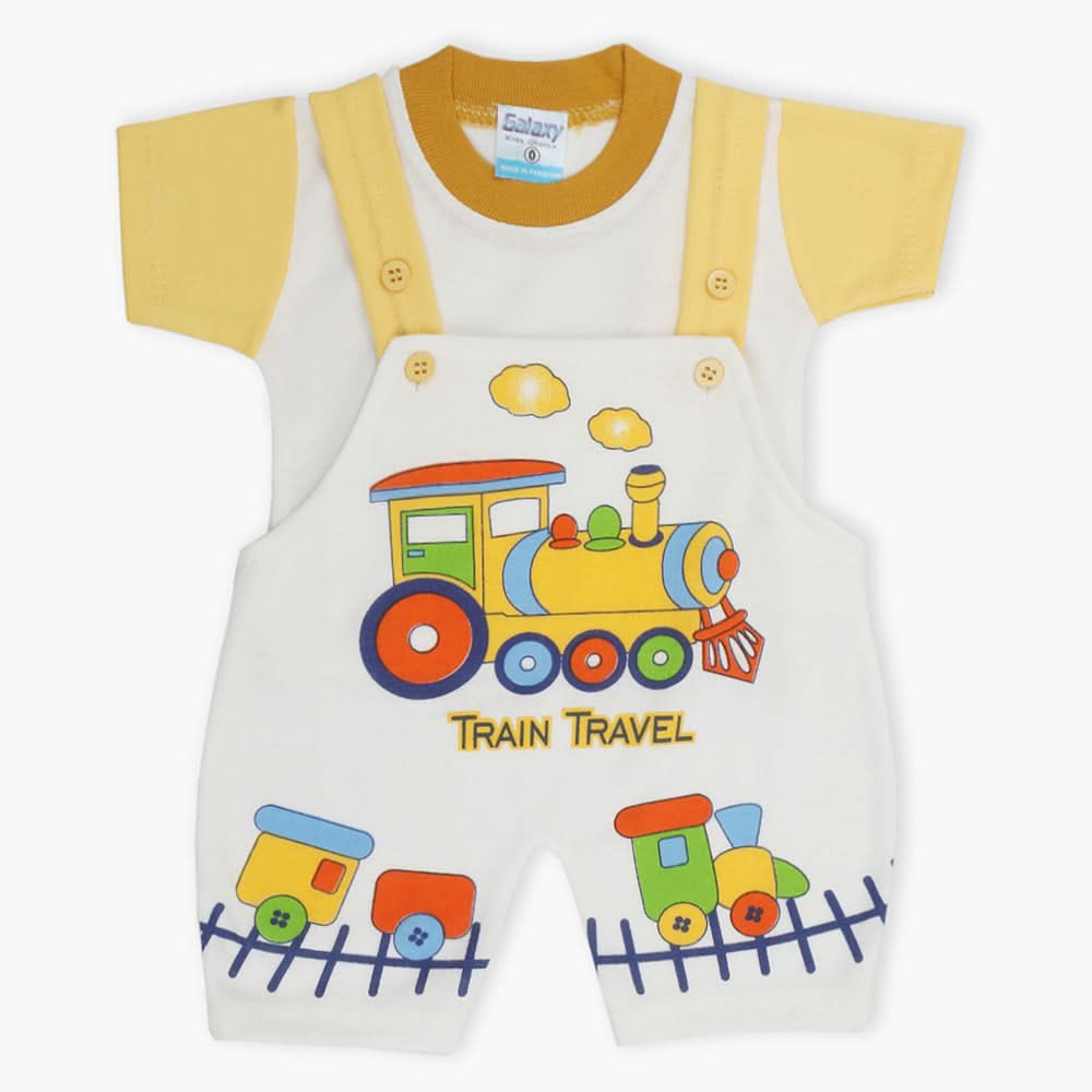 Newborn Boys Half Sleeves Romper - Yellow, Newborn Boys Rompers, Chase Value, Chase Value