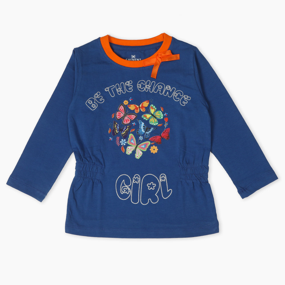 Eminent Girls Full Sleeves T-Shirt - Dark Blue, Girls T-Shirts, Eminent, Chase Value