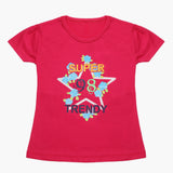 Girls Half Sleeves T-Shirt - Dark Pink, Girls T-Shirts, Chase Value, Chase Value