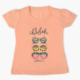 Girls Half Sleeves T-Shirt - Peach, Girls T-Shirts, Chase Value, Chase Value