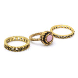 Finger Ring 3 Pc - Pink, Girls Finger Rings, Chase Value, Chase Value