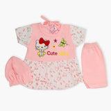 Newborn Girls Half Sleeves Suit - Pink, Newborn Girls Sets & Suits, Chase Value, Chase Value