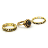 Finger Ring 3 Pc - Black, Girls Finger Rings, Chase Value, Chase Value
