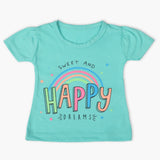 Girls Half Sleeves T-Shirt - Cyan, Girls T-Shirts, Chase Value, Chase Value