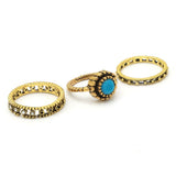 Finger Ring 3 Pc - Blue, Girls Finger Rings, Chase Value, Chase Value