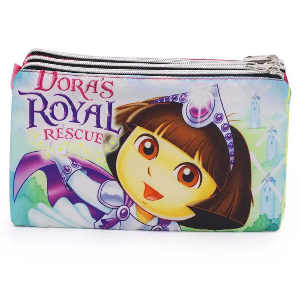 Pencil Pouch Three Zipper - Pink, Pencil Boxes & Stationery Sets, Chase Value, Chase Value