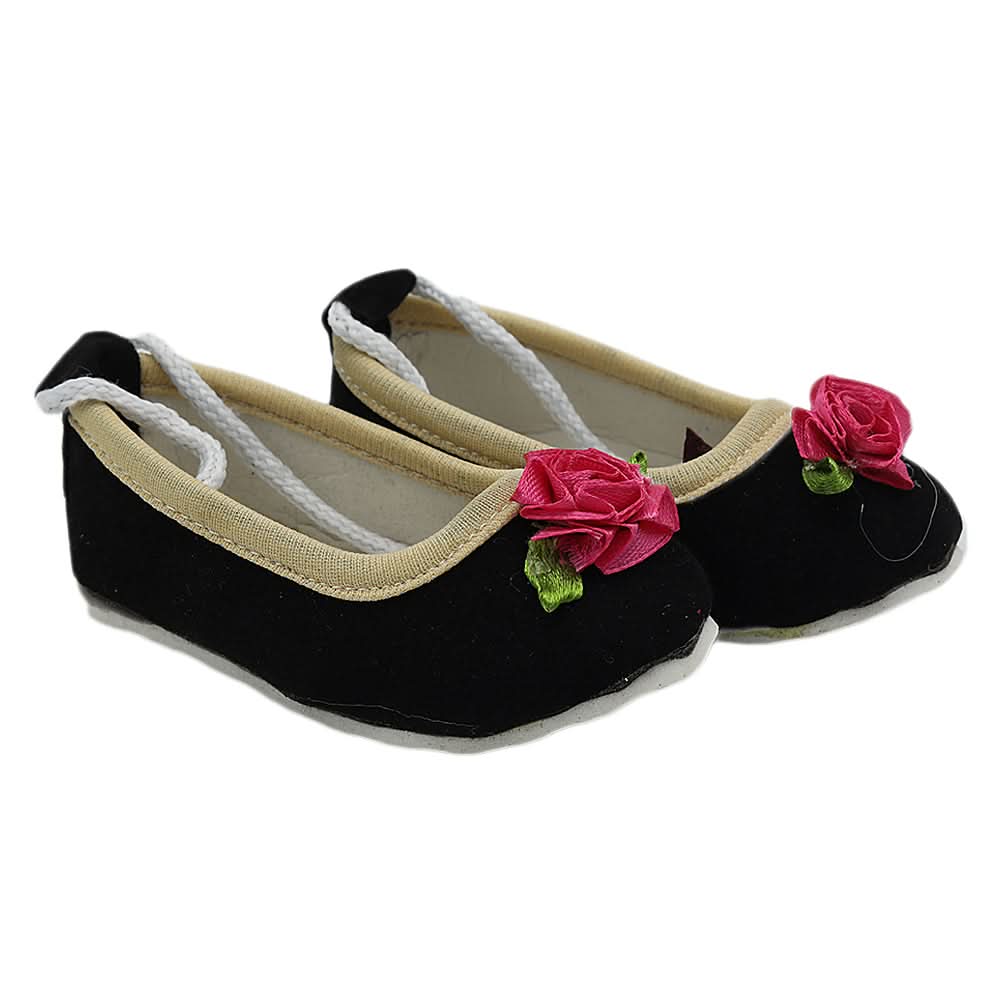 Newborn Girls Net Pumps - Black, Kids, NB Shoes And Socks, Chase Value, Chase Value