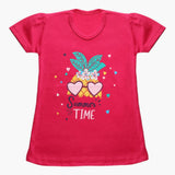 Girls Half Sleeves T-Shirt - Dark Pink, Girls T-Shirts, Chase Value, Chase Value