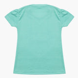 Girls Half Sleeves T-Shirt - Cyan, Girls T-Shirts, Chase Value, Chase Value