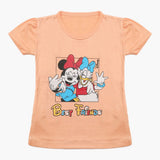 Girls Half Sleeves T-Shirt - Peach, Girls T-Shirts, Chase Value, Chase Value