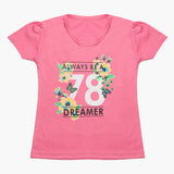 Girls Half Sleeves T-Shirt - Pink, Girls T-Shirts, Chase Value, Chase Value