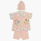 Newborn Girls Half Sleeves Suit - Peach, Newborn Girls Sets & Suits, Chase Value, Chase Value