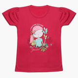 Girls Half Sleeves T-Shirt - Dark Pink, Girls T-Shirts, Chase Value, Chase Value