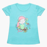Girls Half Sleeves T-Shirt - Light Blue, Girls T-Shirts, Chase Value, Chase Value