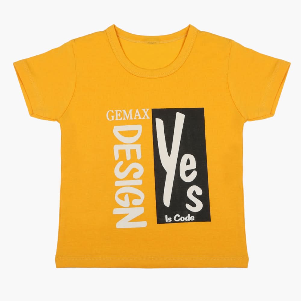 Boys Half Sleeves T-Shirt - Yellow, Boys T-Shirts, Chase Value, Chase Value