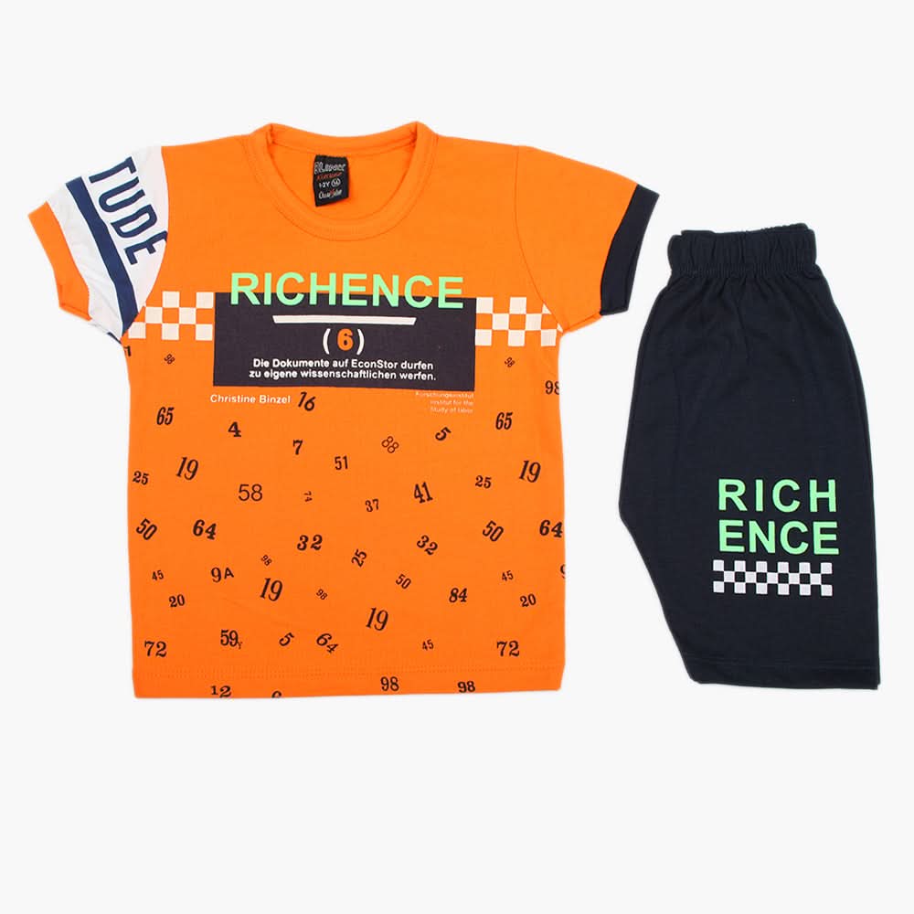 Boys Half Sleeves Suit - Orange, Boys Sets & Suits, Chase Value, Chase Value