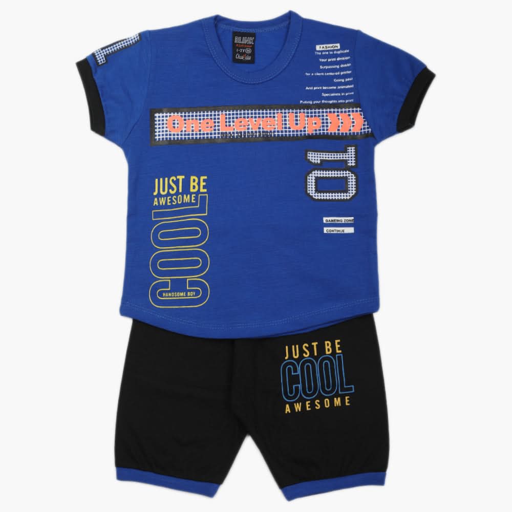 Boys Half Sleeves Suit - Royal Blue, Boys Sets & Suits, Chase Value, Chase Value