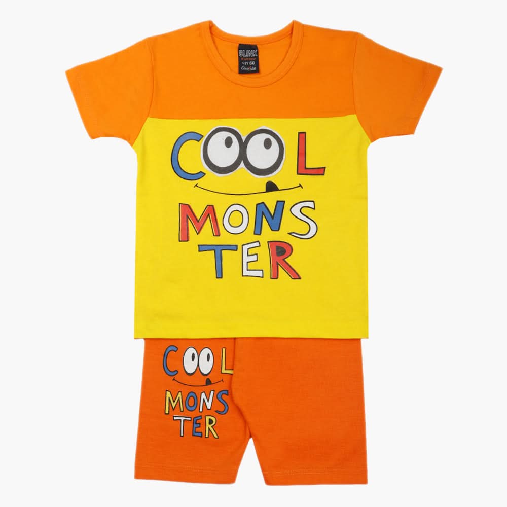 Boys Half Sleeves Suit - Orange, Boys Sets & Suits, Chase Value, Chase Value