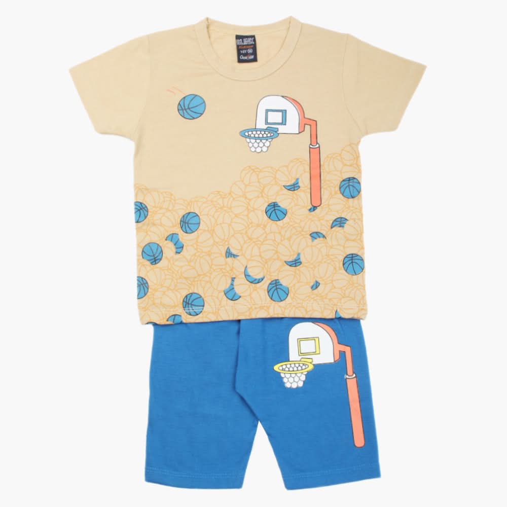 Boys Half Sleeves Suit - Light Brown, Boys Sets & Suits, Chase Value, Chase Value