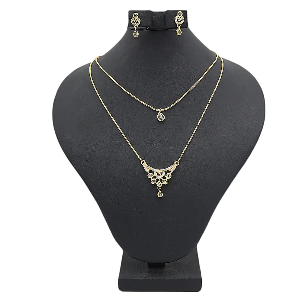 Women's American Diamond Jewelry Set - Golden, Women, Jewellery Set, Chase Value, Chase Value