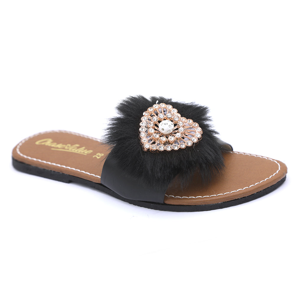 Girls Slipper - Black, Kids, Girls Slippers, Chase Value, Chase Value