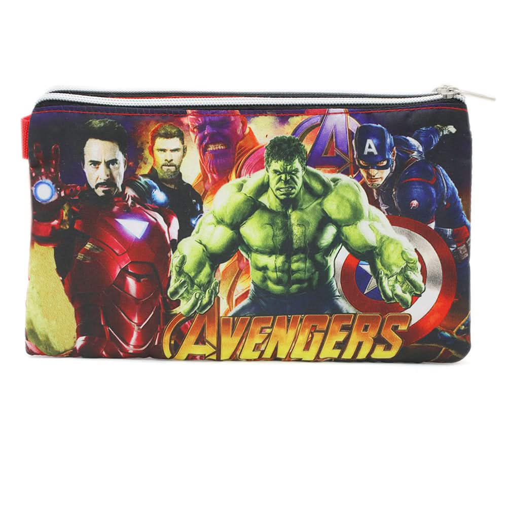 Pencil Pouch Two Zipper - Red, Kids, Pencil Boxes And Stationery Sets, Chase Value, Chase Value