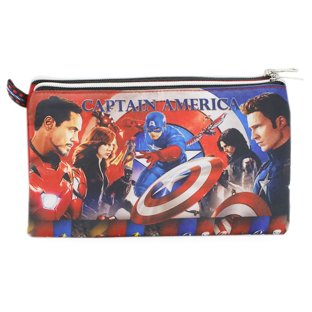 Pencil Pouch Two Zipper - Maroon, Pencil Boxes & Stationery Sets, Chase Value, Chase Value