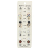 Women's Ear Tops Card 12 Pairs - Multi, Women, Earrings & Tops, Chase Value, Chase Value