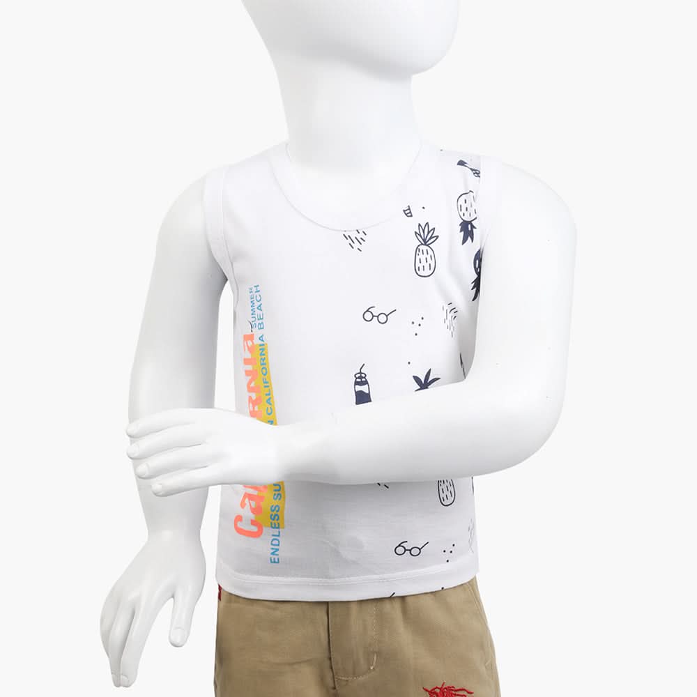 Boys Half Sleeves T-Shirt - White, Boys T-Shirts, Chase Value, Chase Value