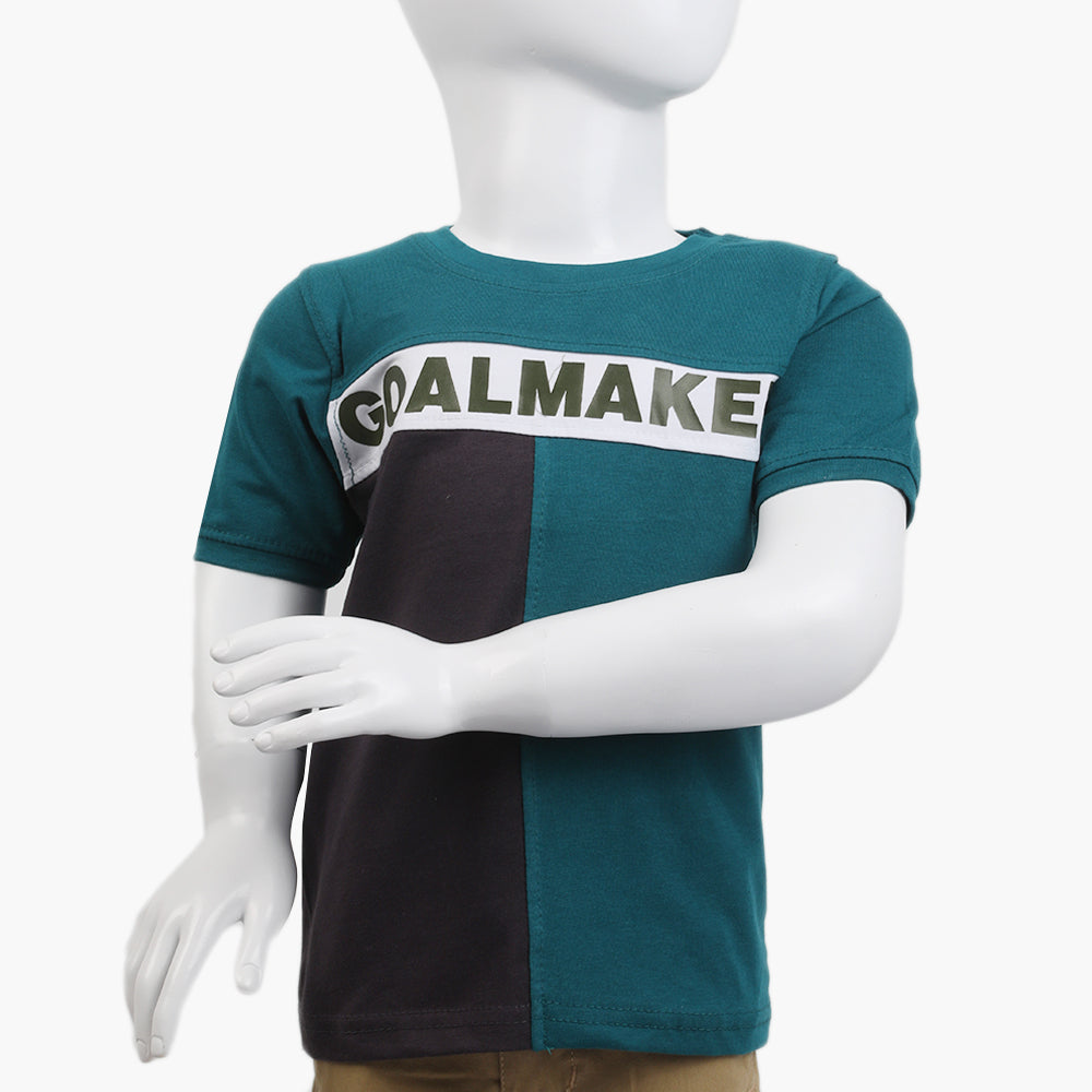 Boys Half Sleeves T-Shirt - Dark Green, Boys T-Shirts, Chase Value, Chase Value