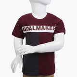 Boys Half Sleeves T-Shirt - Maroon, Boys T-Shirts, Chase Value, Chase Value