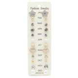 Women's Ear Tops Card 12 Pairs - Multi, Women, Earrings & Tops, Chase Value, Chase Value