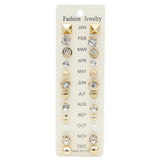 Women's Ear Tops Card 12 Pairs - Multi, Women, Earrings & Tops, Chase Value, Chase Value