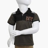 Boys Half Sleeves Polo T-Shirt - Olive Green, Boys T-Shirts, Chase Value, Chase Value
