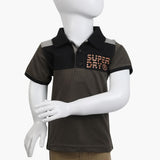 Boys Half Sleeves Polo T-Shirt - Olive Green, Boys T-Shirts, Chase Value, Chase Value