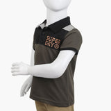 Boys Half Sleeves Polo T-Shirt - Olive Green, Boys T-Shirts, Chase Value, Chase Value