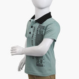 Boys Half Sleeves Polo T-Shirt - Light Green, Boys T-Shirts, Chase Value, Chase Value