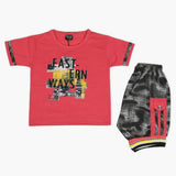Boys Half Sleeves Short Suit - Pink, Boys Sets & Suits, Chase Value, Chase Value