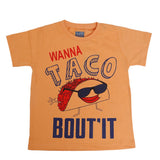 Boys Round Neck Half Sleeves T-Shirt - Peach, Kids, Boys T-Shirts, Chase Value, Chase Value