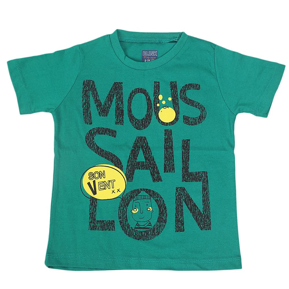 Boys Round Neck Half Sleeves T-Shirt - Green, Kids, Boys T-Shirts, Chase Value, Chase Value