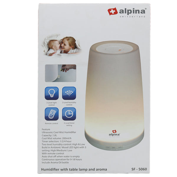 Alpina Ultrasonic Humidifier SF-5060, Home & Lifestyle, Electronics Accessories, Alpina, Chase Value