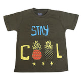 Boys Round Neck Half Sleeves T-Shirt - Dark Green, Kids, Boys T-Shirts, Chase Value, Chase Value