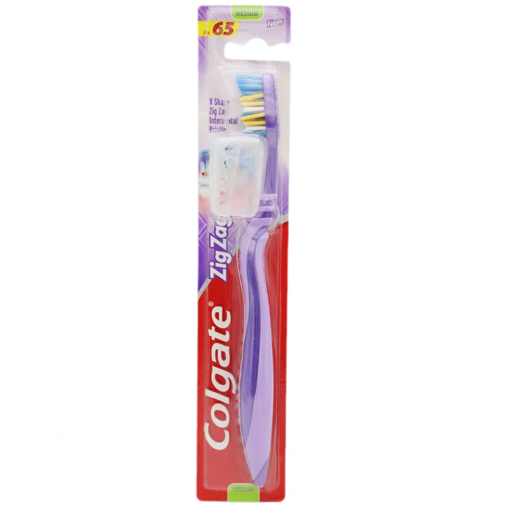 Colgate Tooth Brush Zig Zag Plus Local M - Purple, Beauty & Personal Care, Oral Care, Chase Value, Chase Value