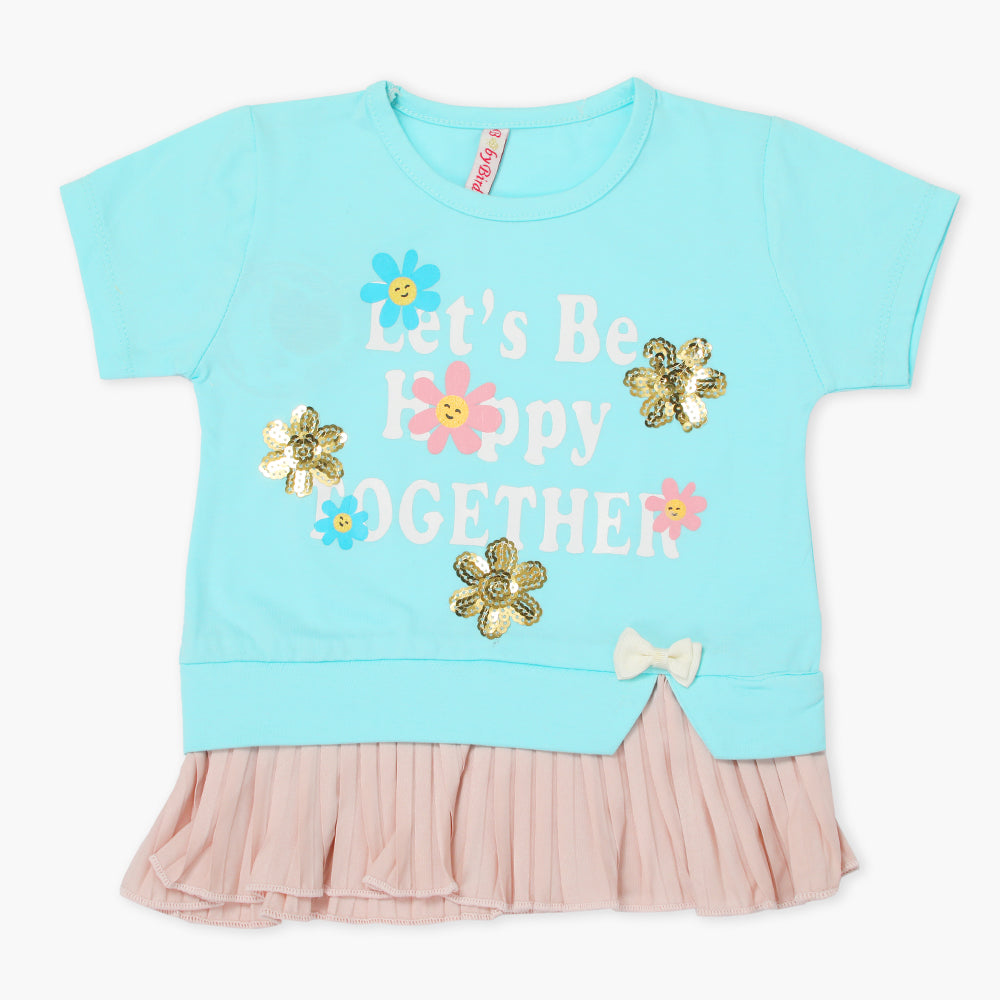 Girls Knitted Tops - Sky Blue, Girls Tops, Chase Value, Chase Value