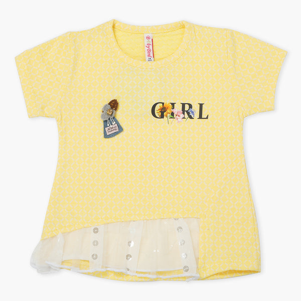 Girls Knitted Tops - Yellow, Girls Tops, Chase Value, Chase Value