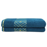 Bath Sheet Greek Border 90x150 - Navy Blue, Home & Lifestyle, Bath Towels, Chase Value, Chase Value