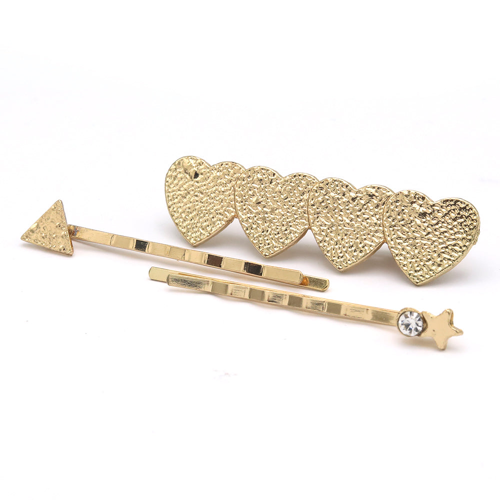 Womens Hair Pin AY65 - B - Golden, Women, Hair And Head Jewellery, Chase Value, Chase Value