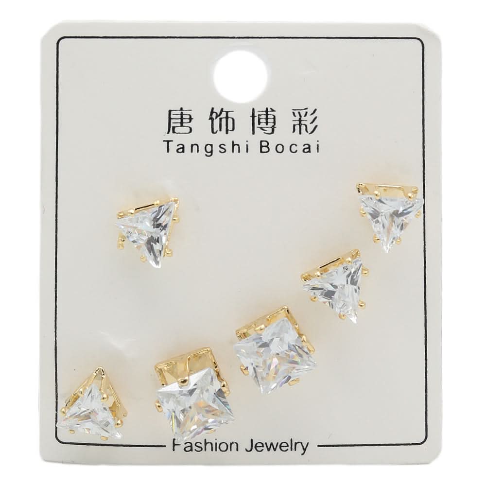 Women's Ear Tops Pack of 3 - Golden, Women, Earrings & Tops, Chase Value, Chase Value