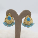Women's Almond Zarcon Ear Tops - Sky-Blue, Women, Earrings & Tops, Chase Value, Chase Value