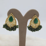Women's Almond Zarcon Ear Tops - Green, Women, Earrings & Tops, Chase Value, Chase Value